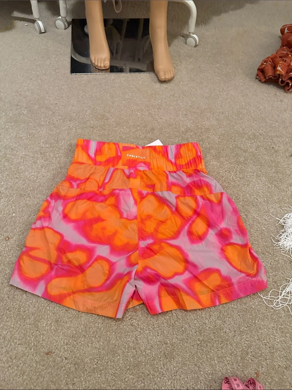 Fabletics Bright Orange & Pink Patterned Women's Shorts